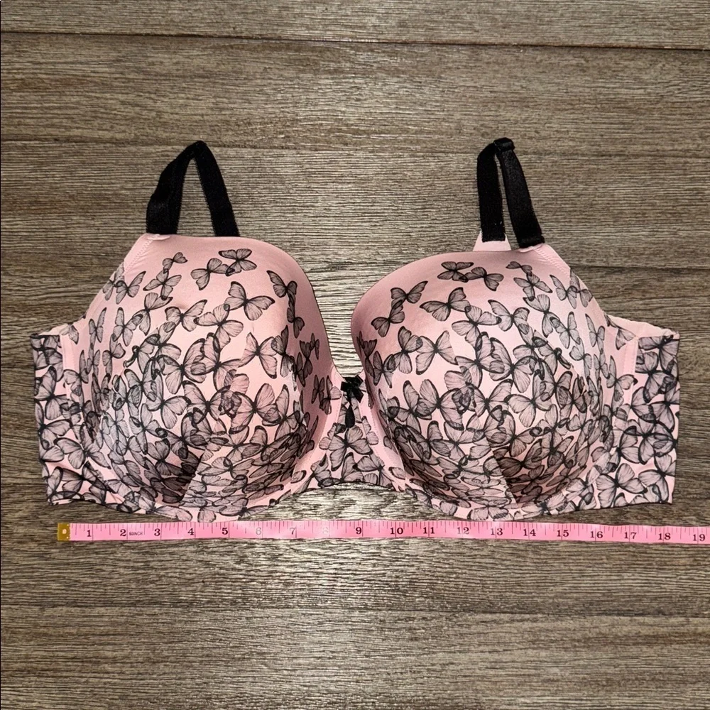 Torrid Perfect T-Shirt Bra Allover Butterfly Screen Zephyr 46DDD